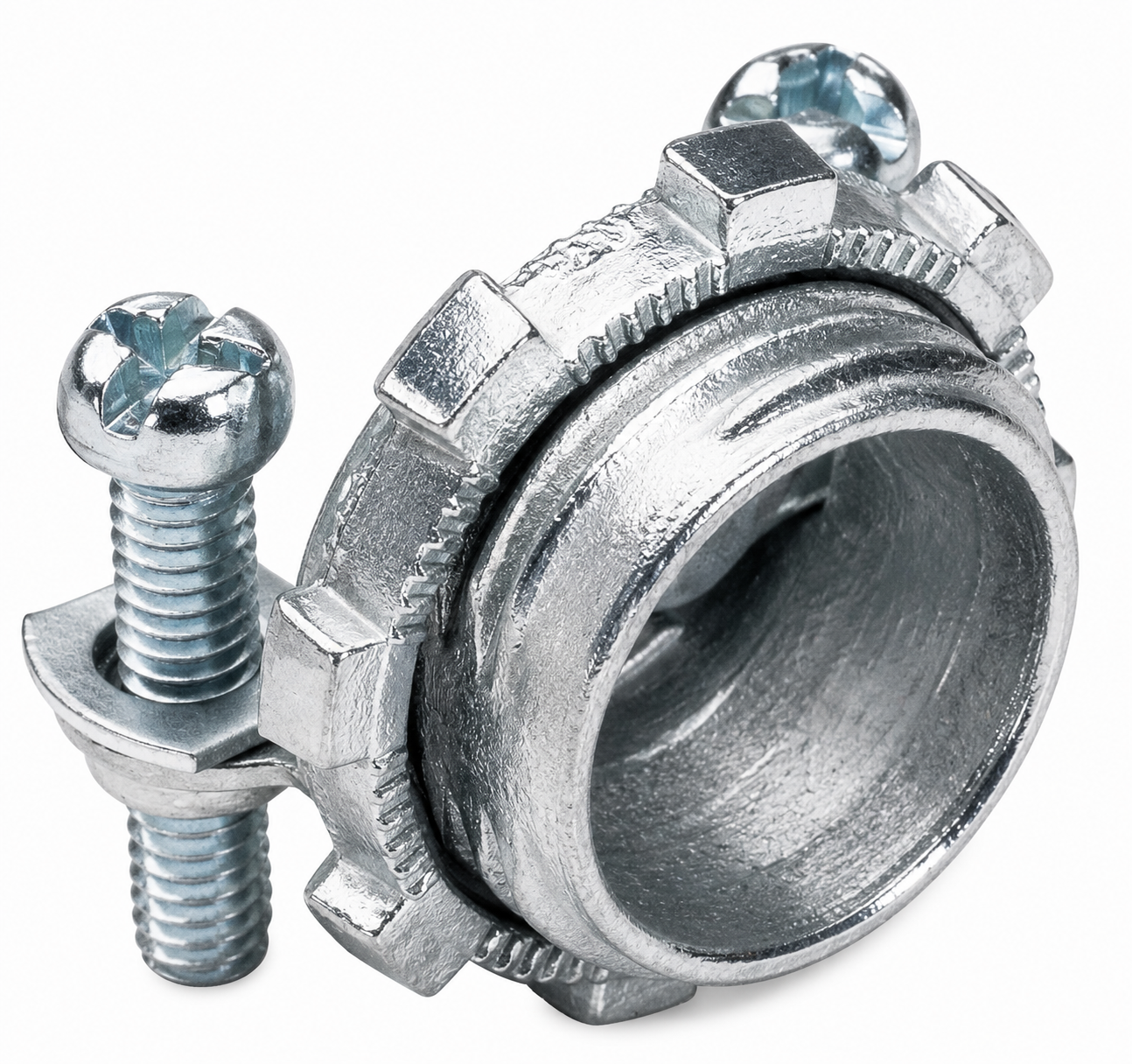 Southwire - Topaz® 120 Non-Watertight Cable Clamp Connector With (2) Screws, 3/8 in Trade, 0.3 to 0.56 in Cable Openings, Die Cast Zinc