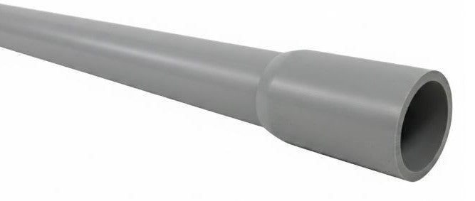2 in. PVC Electrical Conduit, Gray, Schedule 40, Non-UL, For Direct Burial and Exposed Installations