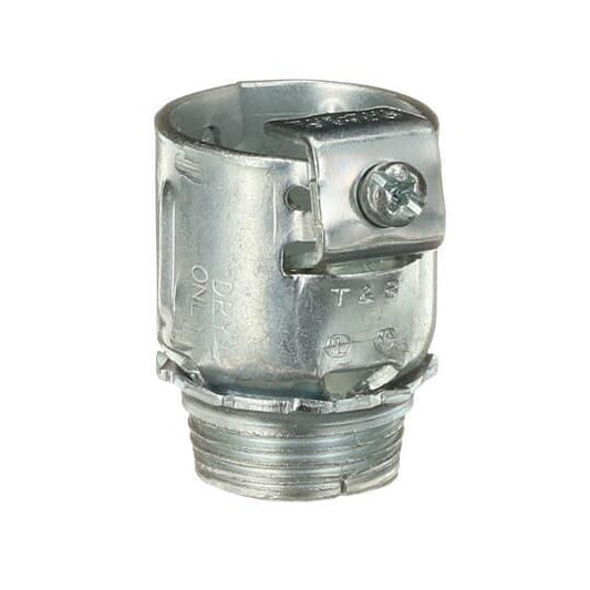 304 Cable Connector, 3/4 in Trade, 3/4 in Knockout, 0.906 to 1.093 in Cable Openings, Malleable Iron, Electro-Zinc Plated
