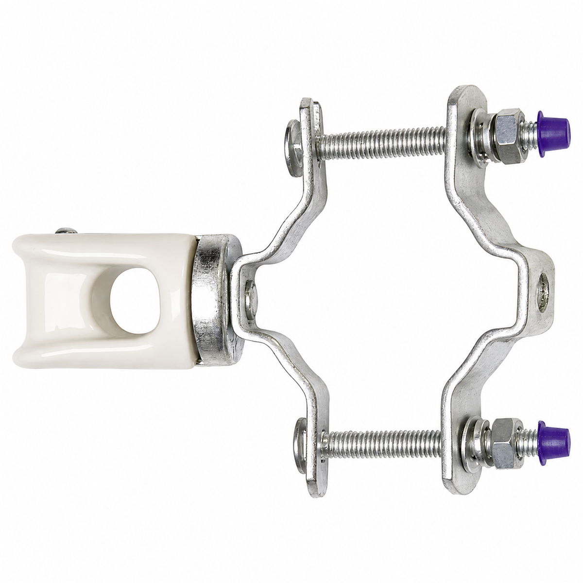 Adjustable Porcelain Service Entrance Wire Holder with Clamp – 1-1/4" to 3" Mast