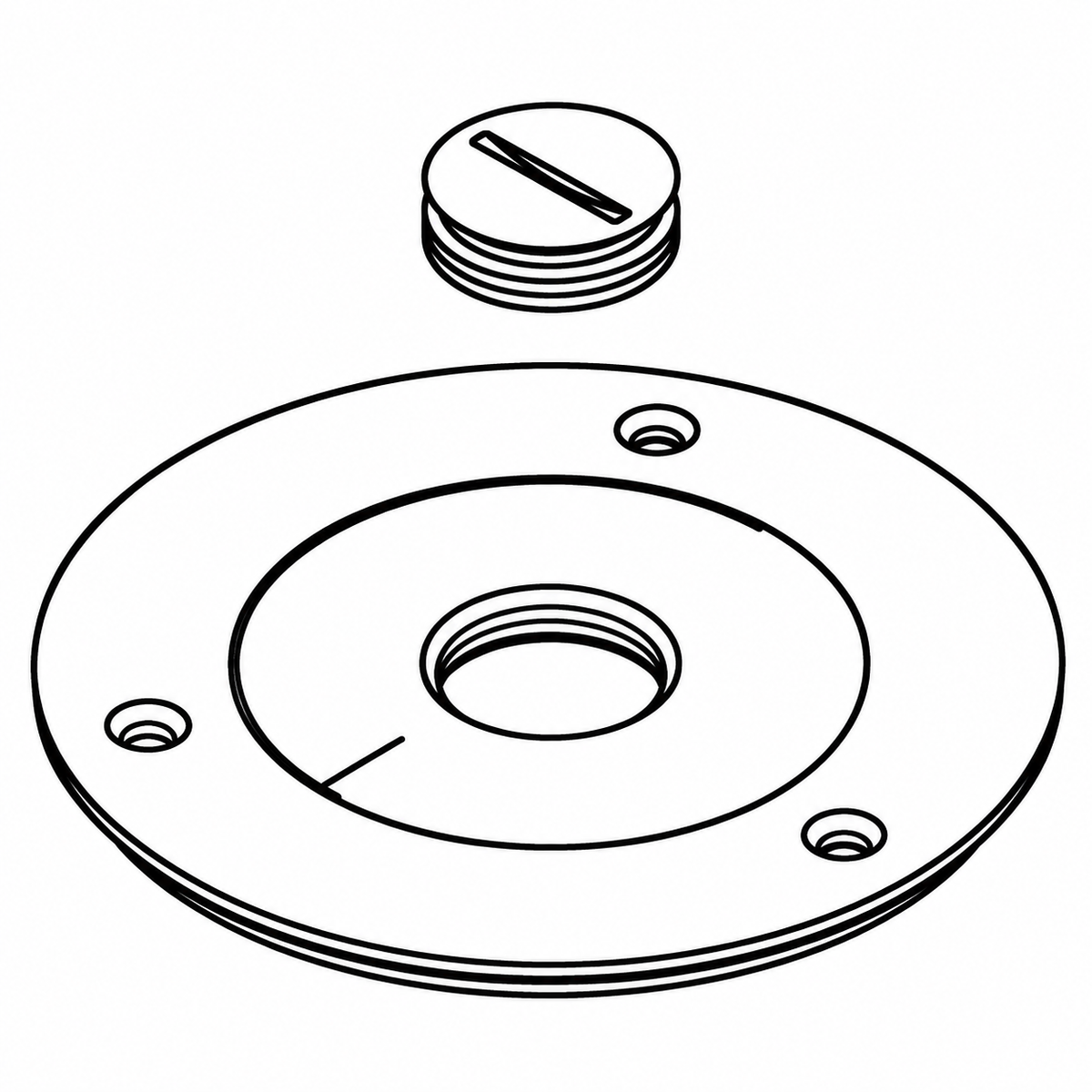 Wiremold® 896TCK-3/4 Ratchet-Pro 880/881 Assembled Communication/Power Cover Plate, 5-1/2 in Dia, Brass