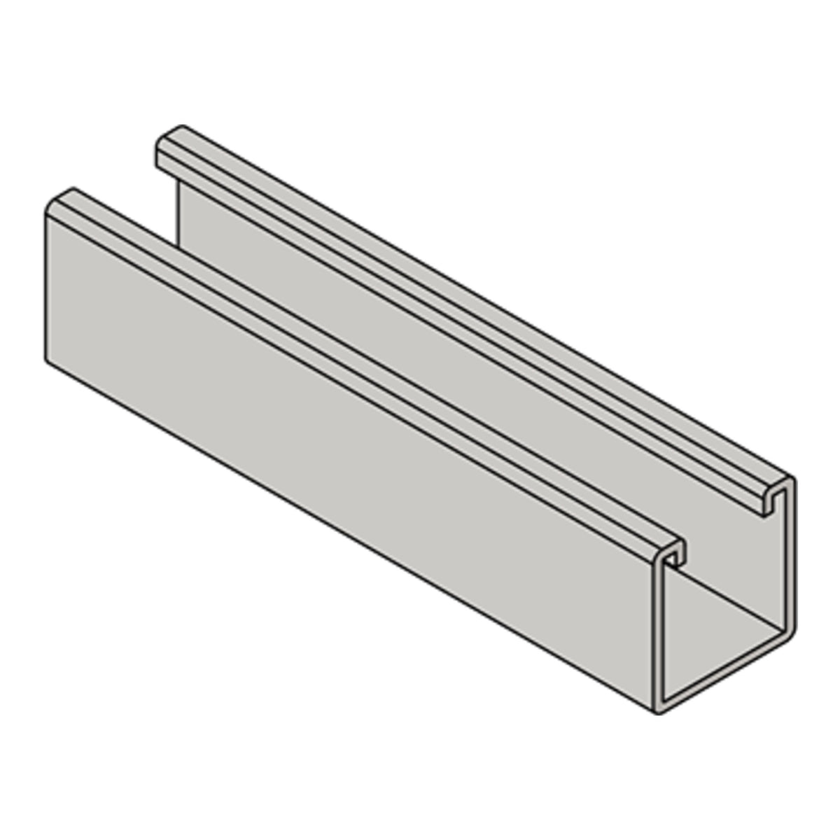 Wesanco W200PG10 solid strut channel, 1-5/8 x 1-5/8 in, 12 gauge