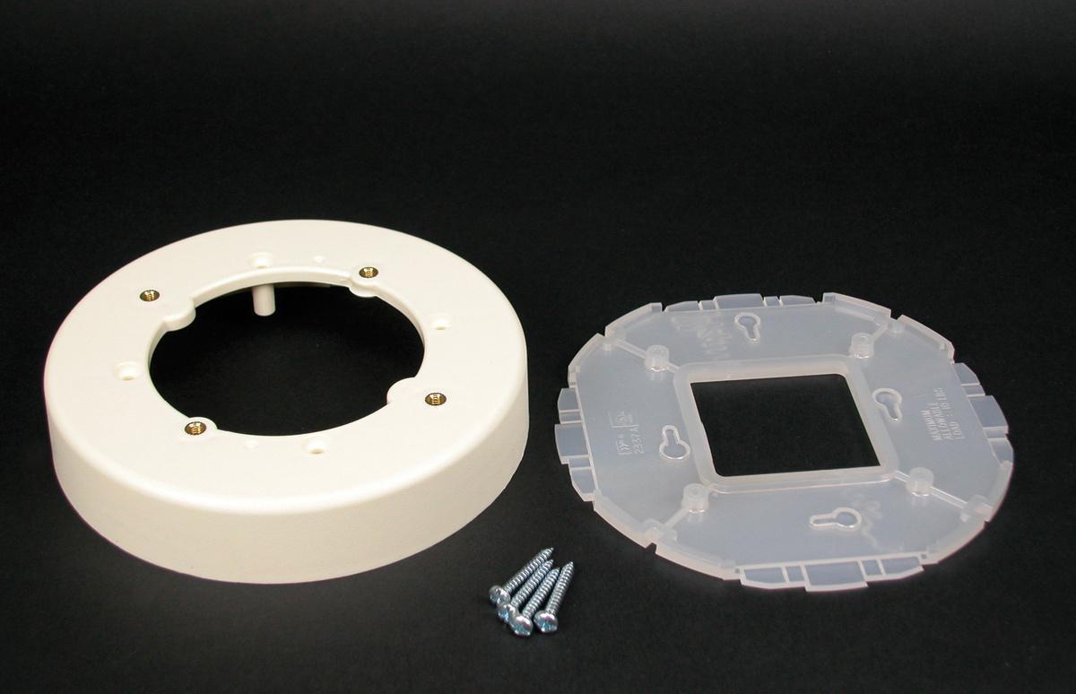 Wiremold® WMD2337A Round Extension Box, 5-1/2 in L x 5-1/2 in W x 1 in H, PVC, Ivory