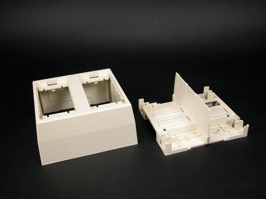 Wiremold® WMD2344-2 2-Gang Extra Deep Non-Metallic Straight Device Box, 4-3/4 in L x 4-7/8 in W x 2-3/4 in H, PVC, Ivory