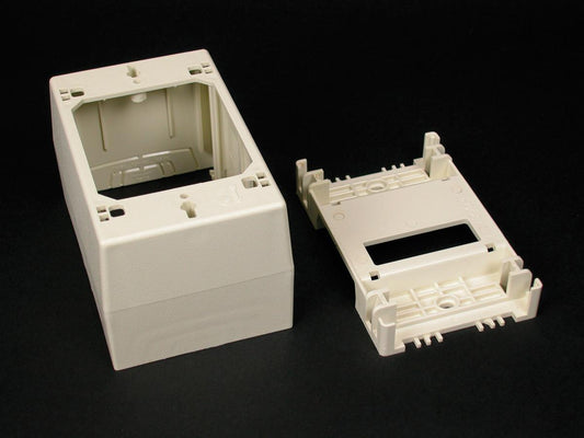 Wiremold® WMD2348 1-Gang Deep Non-Metallic Straight Device Box, 4-3/4 in L x 3 in W x 1-3/4 in H, PVC, Ivory