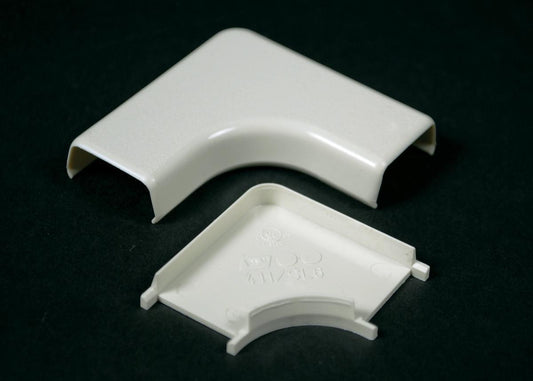 Wiremold® WMD411 Flat Non-Metallic Raceway Elbow, 90 deg Bend, 7/16 x 7/8 in OD, PVC