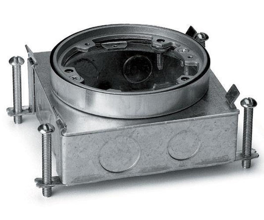 Wiremold® 885B Concrete Tight Shallow Floor Box, Steel, 29.5 cu-in Capacity, 6 Knockouts, 4-13/16 in L x 4-13/16 in W x 2-7/16 in H