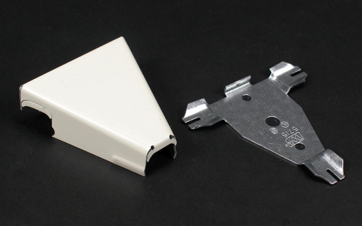 Wiremold® V5715 Raceway Tee Fitting, For Use With 500 and 700 Series Raceway, Steel, Ivory/White