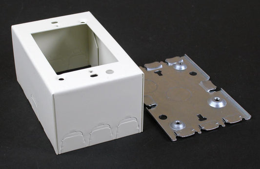 Wiremold® V5747 Shallow Device Box, 4-5/8 in L x 2-7/8 in W x 1-3/8 in H, Steel, Ivory/White