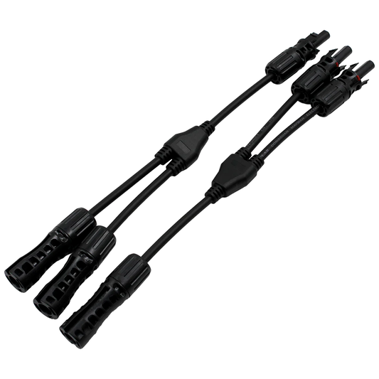 MC4 Y-Branch Solar Connector, 1 to 2, Pair Pack (Male + Female)