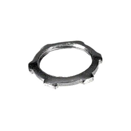 281UL Conduit Locknut, 1/2-14, For Use With Rigid/IMC Conduit to Steel Outlet Box/Metal Enclosure, Steel, Zinc Plated