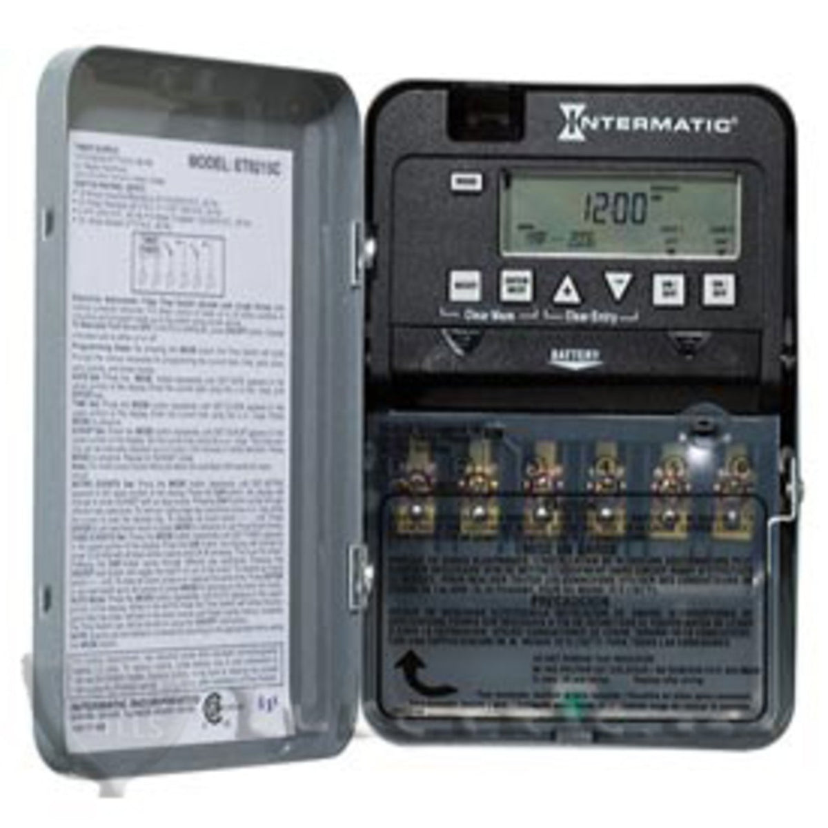 Circle Trading CT04ET1705C 7-Day Electronic Time Switch, SPST, 120-277V, Indoor Steel Enclosure