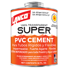Lanco® PVC Clear Solvent Cement, 8 oz.