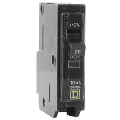 Square D™ QO120 QO™ Standard Miniature Circuit Breaker, 120/240 VAC, 48 VDC, 20 A, 10 kA Interrupt, 1 Pole, Thermal/Magnetic Trip