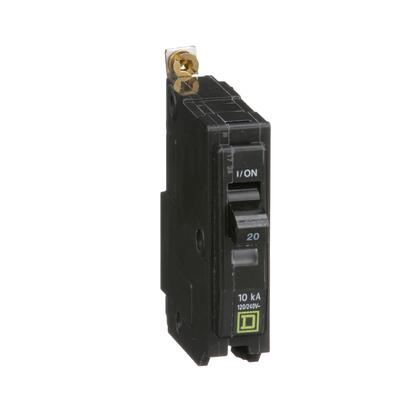 Square D™ QOB120 QO™ Standard Miniature Circuit Breaker, 120/240 VAC, 20 A, 10 kA Interrupt, 1 Pole, Thermal/Magnetic Trip, Bolt-On