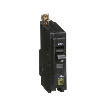 Square D™ QOB130 QO™ Standard Miniature Circuit Breaker, 120/240 VAC, 30 A, 10 kA Interrupt, 1 Pole, Thermal/Magnetic Trip, Bolt-On