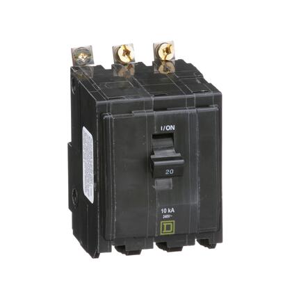 Square D™ QOB320 QO™ Standard Miniature Circuit Breaker, 120/240 VAC, 20 A, 10 kA Interrupt, 3 Poles, Common/Thermal Magnetic Trip, Bolt-On