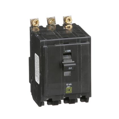 Square D™ QOB350 QO™ Standard Miniature Circuit Breaker, 120/240 VAC, 50 A, 10 kA Interrupt, 3 Poles, Common/Thermal Magnetic Trip, Bolt-On