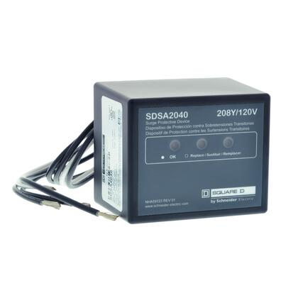 Square D™ SDSA2040 Surgelogic™ SDSA Surge Protective Device, Type 1, 40 kA, 208Y/120 VAC, 3-Phase, 4-Wire, 200 kA SCCR, NEMA 4X