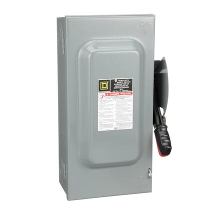 Square D™ VH361RB VisiPacT™ Heavy Duty Safety Switch, Fusible, Viewing Window, 30 A, 600 VAC/600 VDC, 3-Pole, NEMA 3R