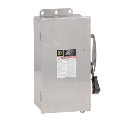 Square D™ VH362RB VisiPacT™ Heavy Duty Safety Switch, Fusible, Viewing Window, 60 A, 600 VAC/600 VDC, 3-Pole, NEMA 3R