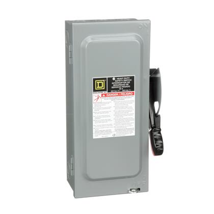 Square D™ VHU361 VisiPacT™ Heavy Duty Safety Switch, Non-Fusible, Viewing Window, 30 A, 600 VAC/600 VDC, 3-Pole, NEMA 1