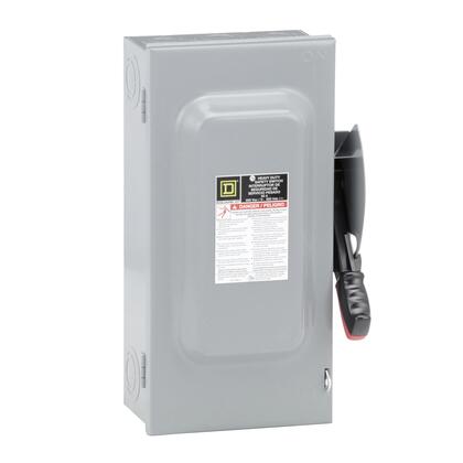 Square D™ VHU362 VisiPacT™ Heavy Duty Safety Switch, Non-Fusible, Viewing Window, 60 A, 600 VAC/600 VDC, 3-Pole, NEMA 1