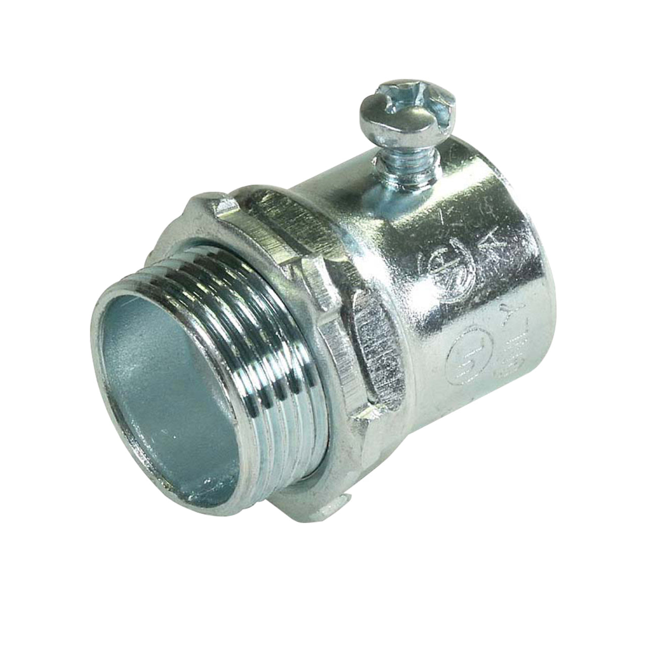 Steel City® TC122A EMT Set-Screw Connector, 3/4 in, Non-Insulated, Zinc Plated Steel