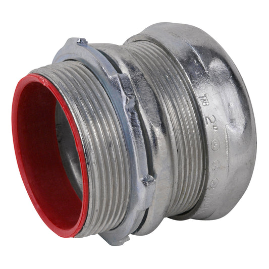 Steel City® 212COMPCONN EMT Compression Connector, 2-1/2 in, Non-Insulated, Zinc Plated Steel